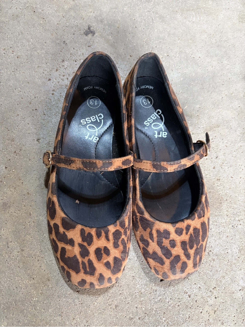 art class Leopard Print Mary Jane Flats - Brown and Black
